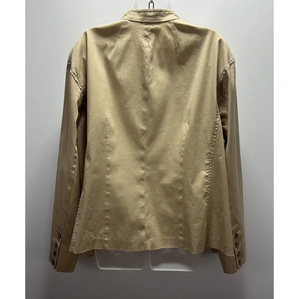 Sigrid Olsen Khaki Utility Safari Jacket Cotton Stretch Blazer Womens Plus Sz 24